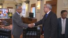 Pravind Jugnauth rencontre Jonathan Drew
